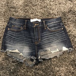 Abercrombie & Fitch Ripped Denim Shorts (Size 8)